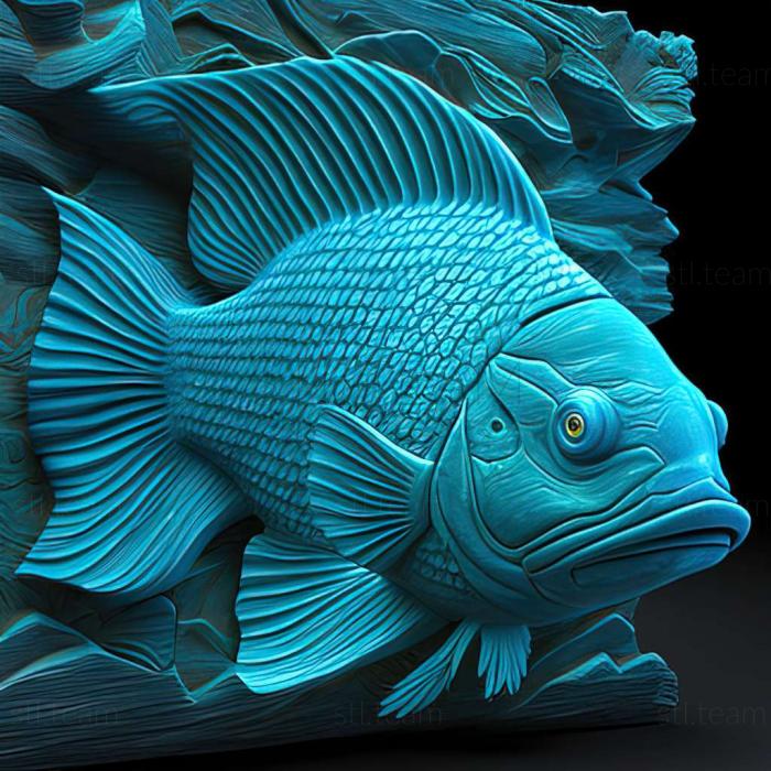 3D model Blue oranda fish (STL)